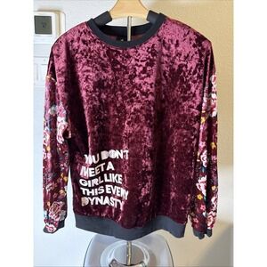 Disney Princess Women's Velvet Shirt Maroon Size M